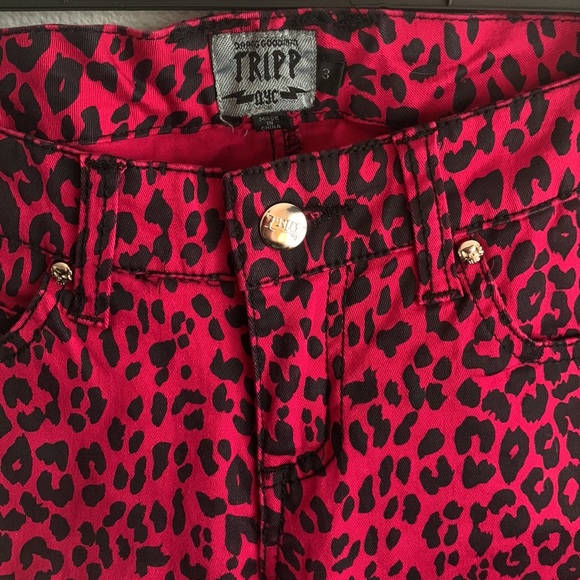 Vintage low rise Tripp nyc hot pink leopard pants - Picture 5 of 5